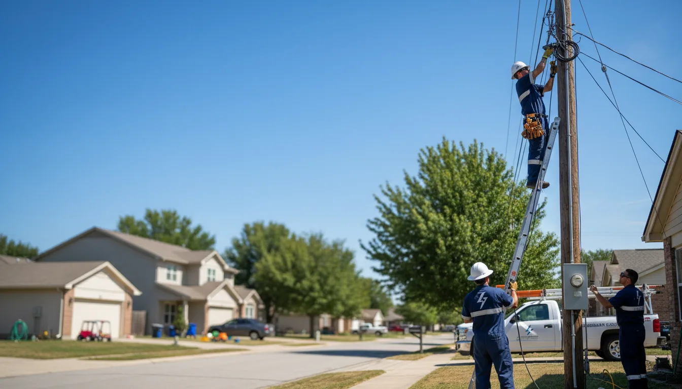 Residential electrician providing installation services in Tennyson, TX
